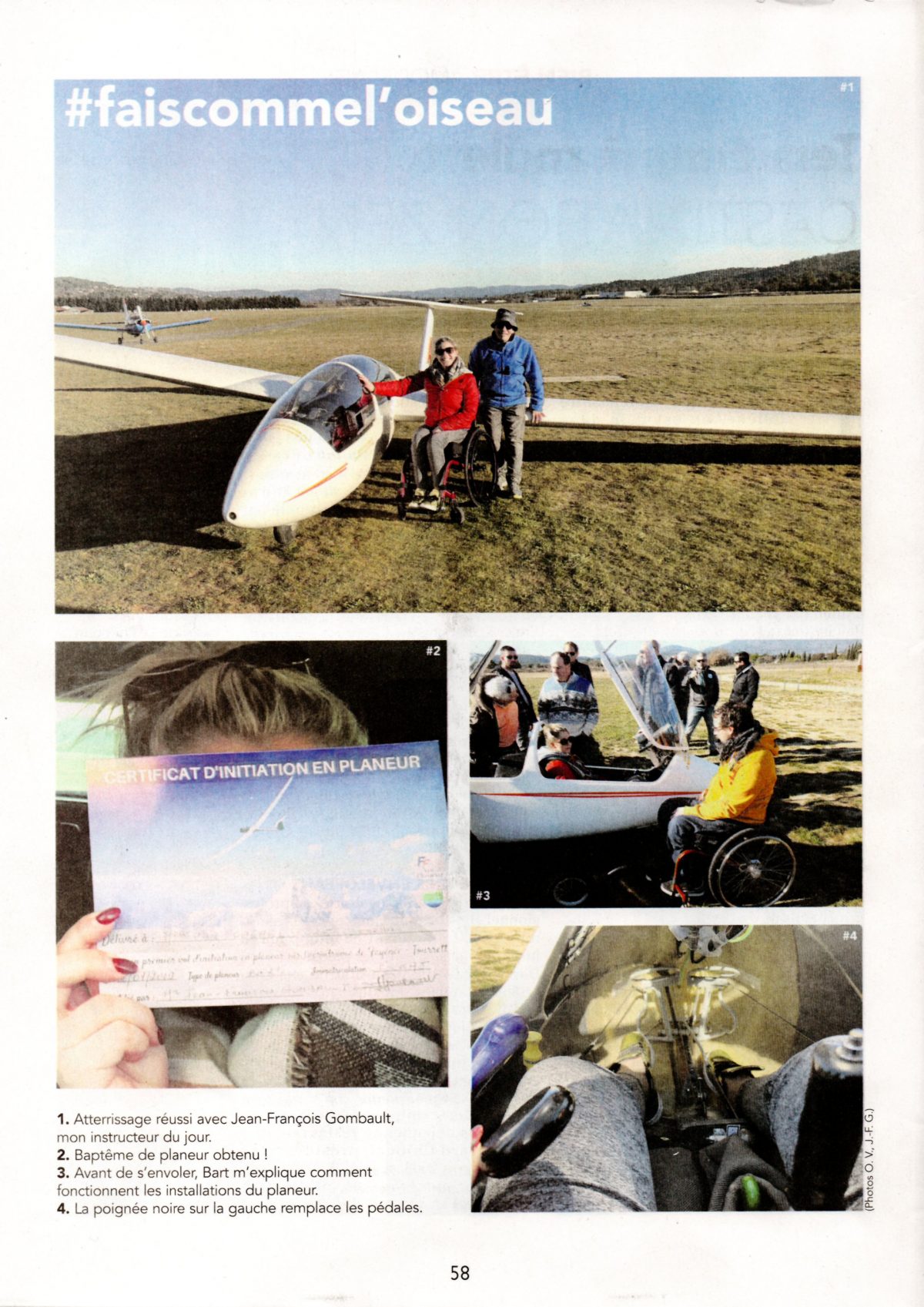 Fayence gliders disabled paraplegics for the discovery and
